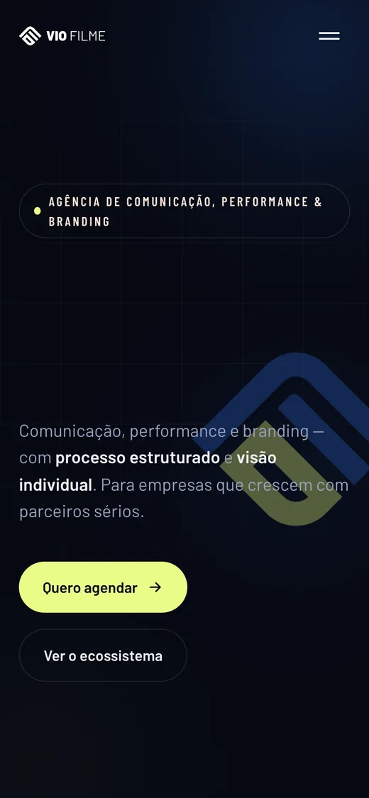 Site Agência Viofilme no celular