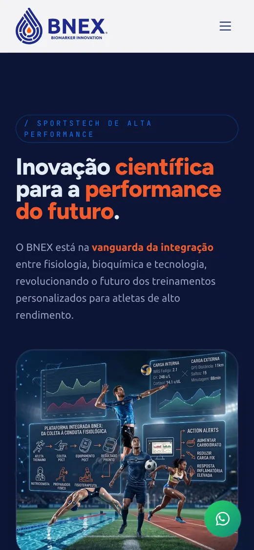 Site BNEX no celular