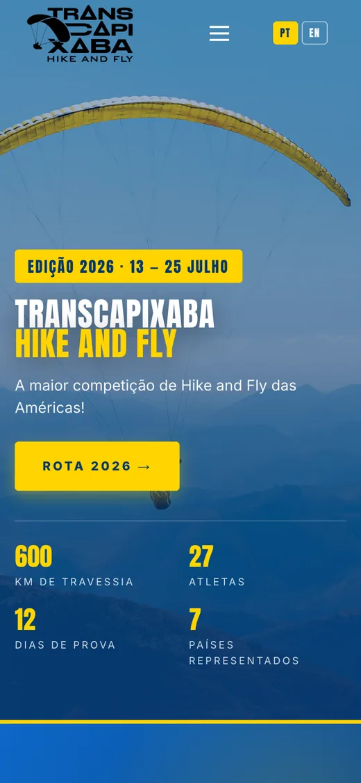 Site Transcapixaba no celular