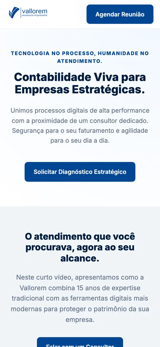 Site Vallorem no celular