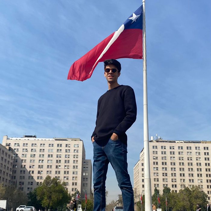 Guilherme Borborema em viagem a Santiago, no Chile